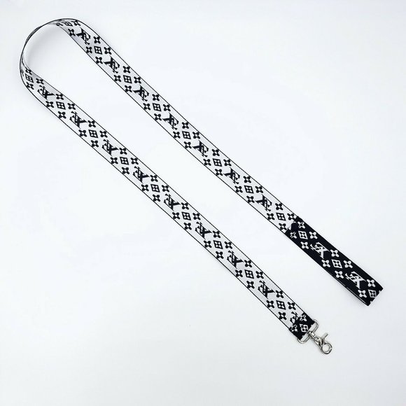 Dog Collar and Leash Set Fashion VE Black & White Nylon - Picture 5 of 8